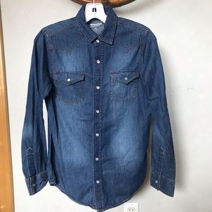 Arizona Jeans button up faux jean shirt